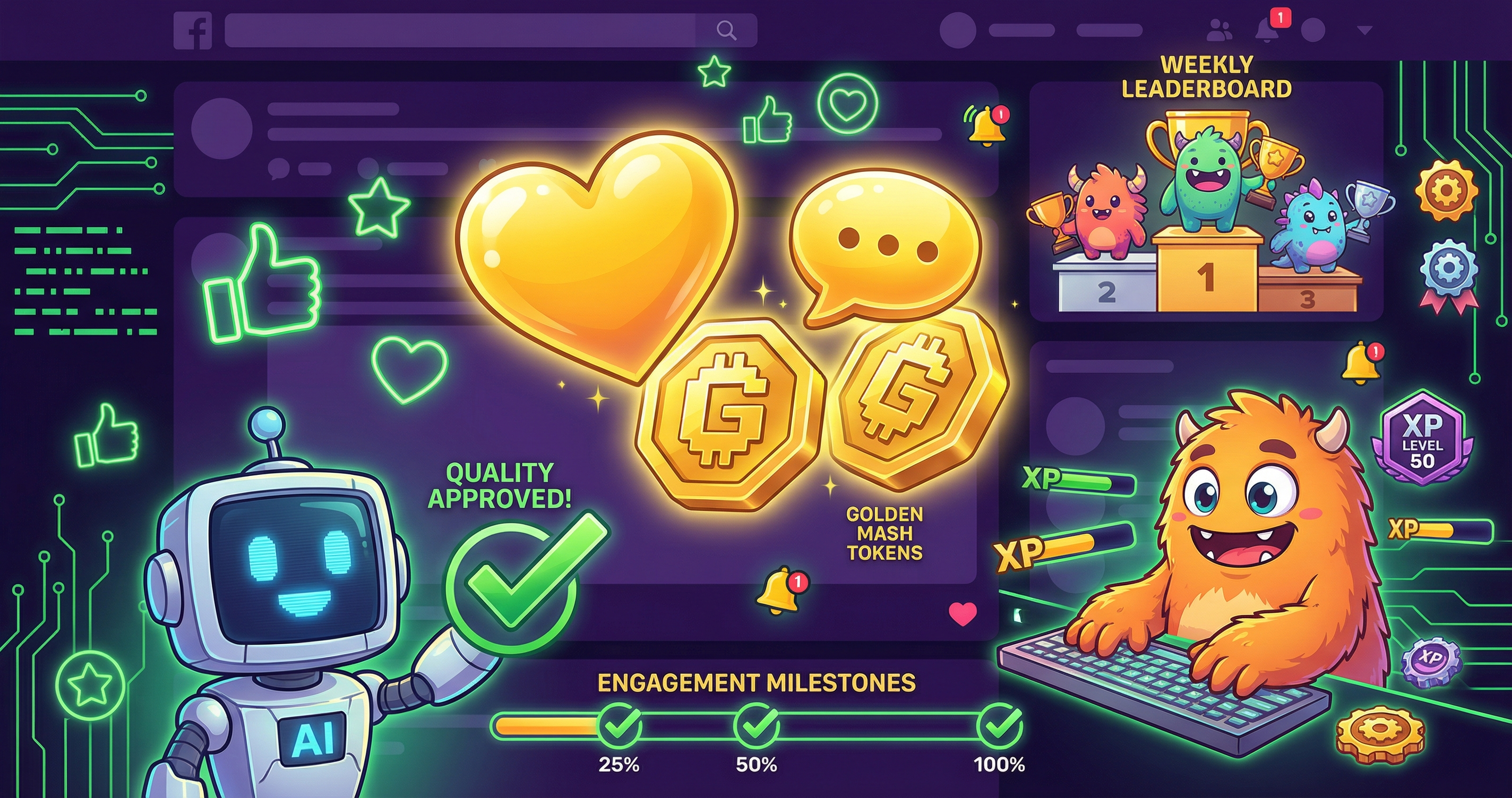 Social Engagement Rewards System LIVE: Earn MASH Tokens for Every Like, Comment & Meaningful Interaction!